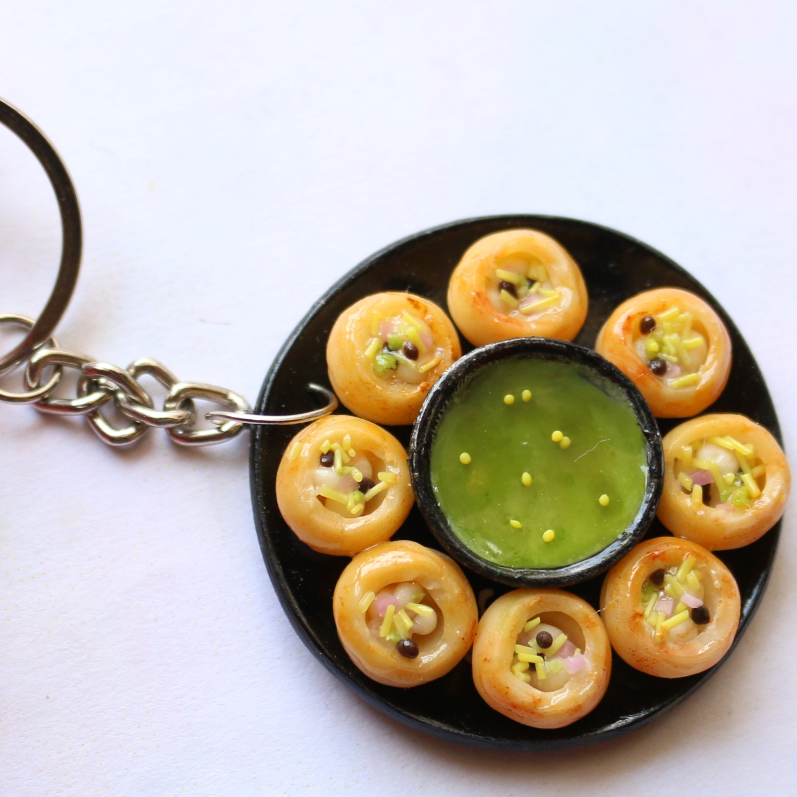 Pani Puri Miniature Keychain