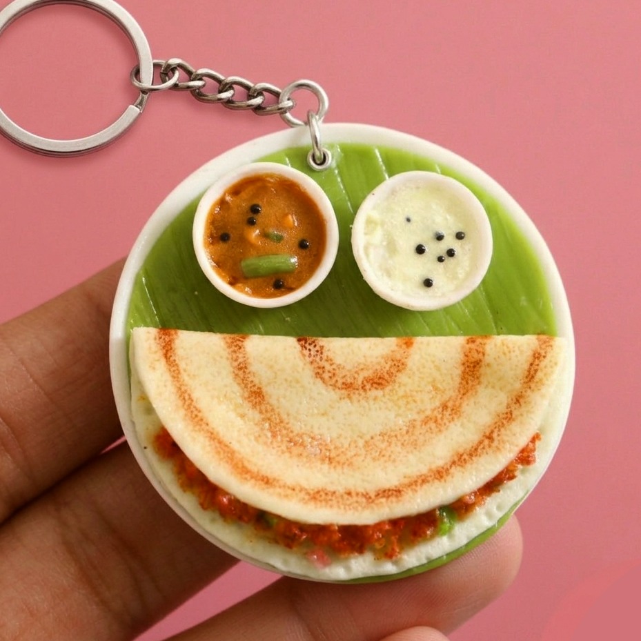 Chicken Keema Dosa Miniature Keychain