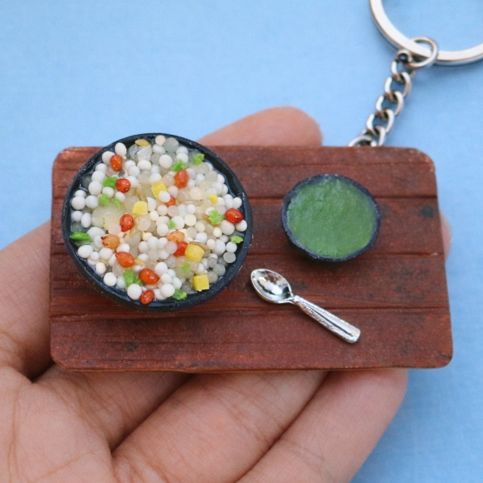 Sabudana Khichdi Miniature Keychain