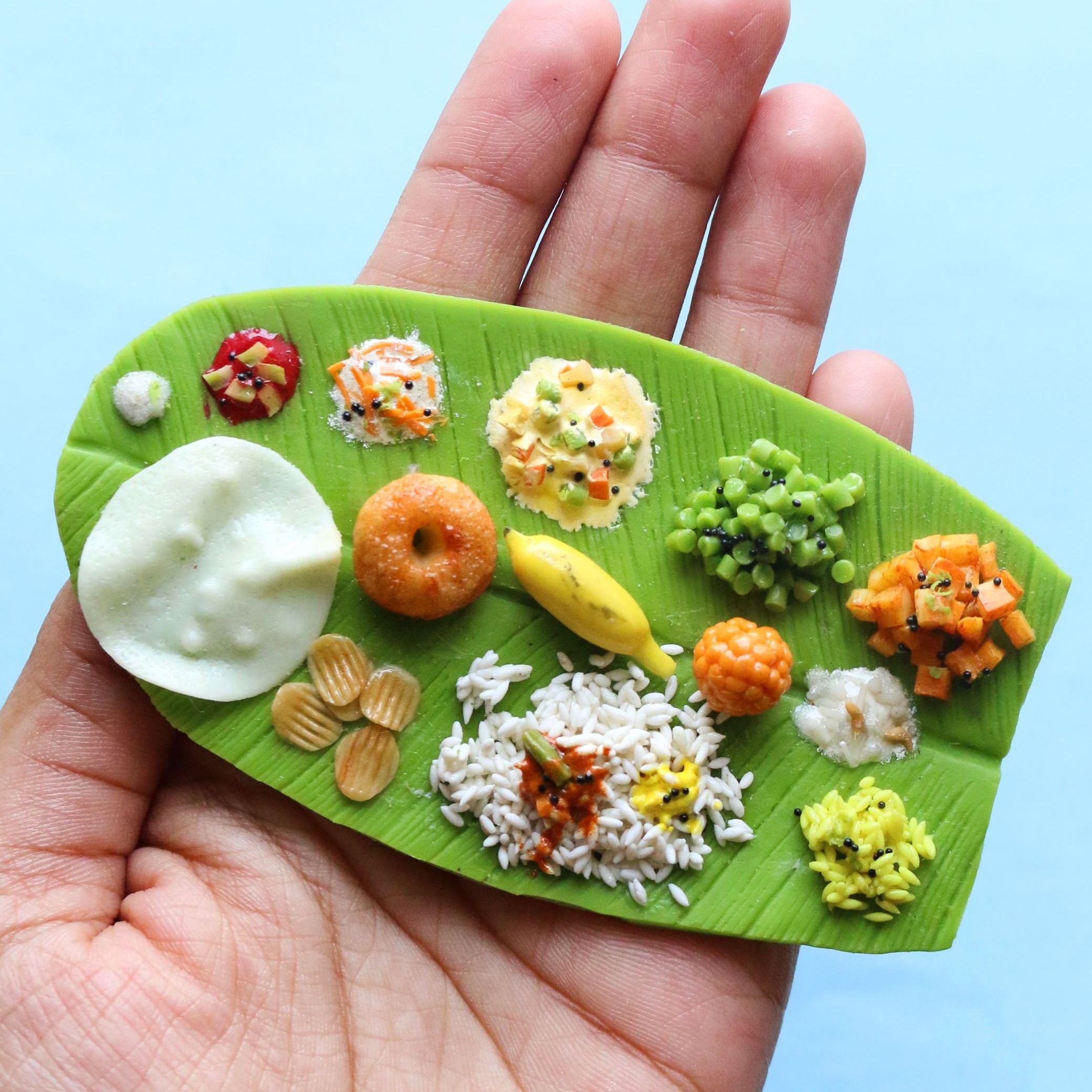 South Indian Banana Leaf Meal Fridge Magnet