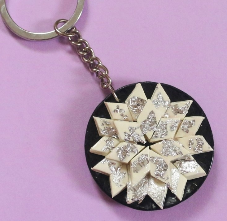 Kaju Katli Miniature Keychain