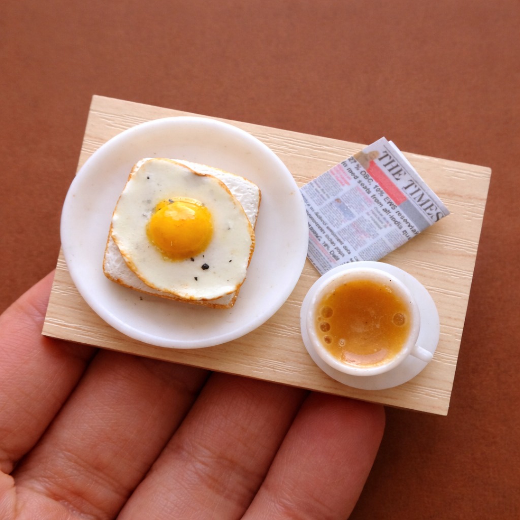 Tea And Sunny Side up Eggs Combo Miniature Magnet