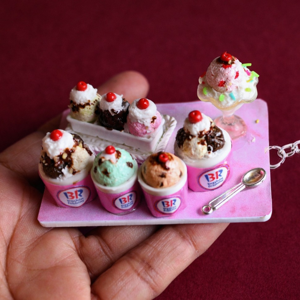 Ice Cream Combo Miniature Keychain