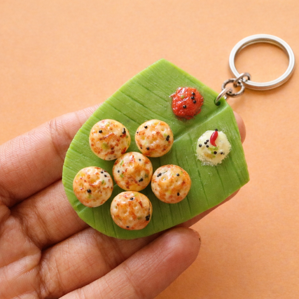 Kuzhi Paniyaram Miniature Keychain