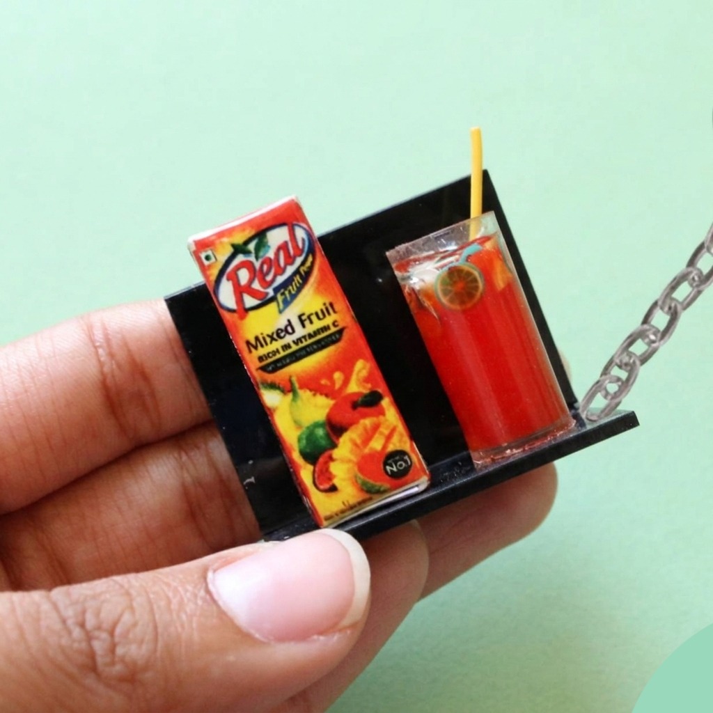 Mixed Fruit Juice Miniature Keychain